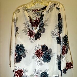 Daniel Rainn White Floral Blouse